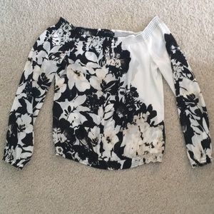 WHBM Off Shoulder Silk Blouse